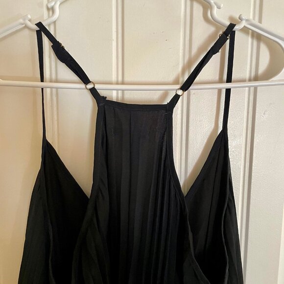 Bar III Maxi Dress Flowing Navy and Orange Sz L 10-14 Strapless Body Accentuator - Picture 7 of 12